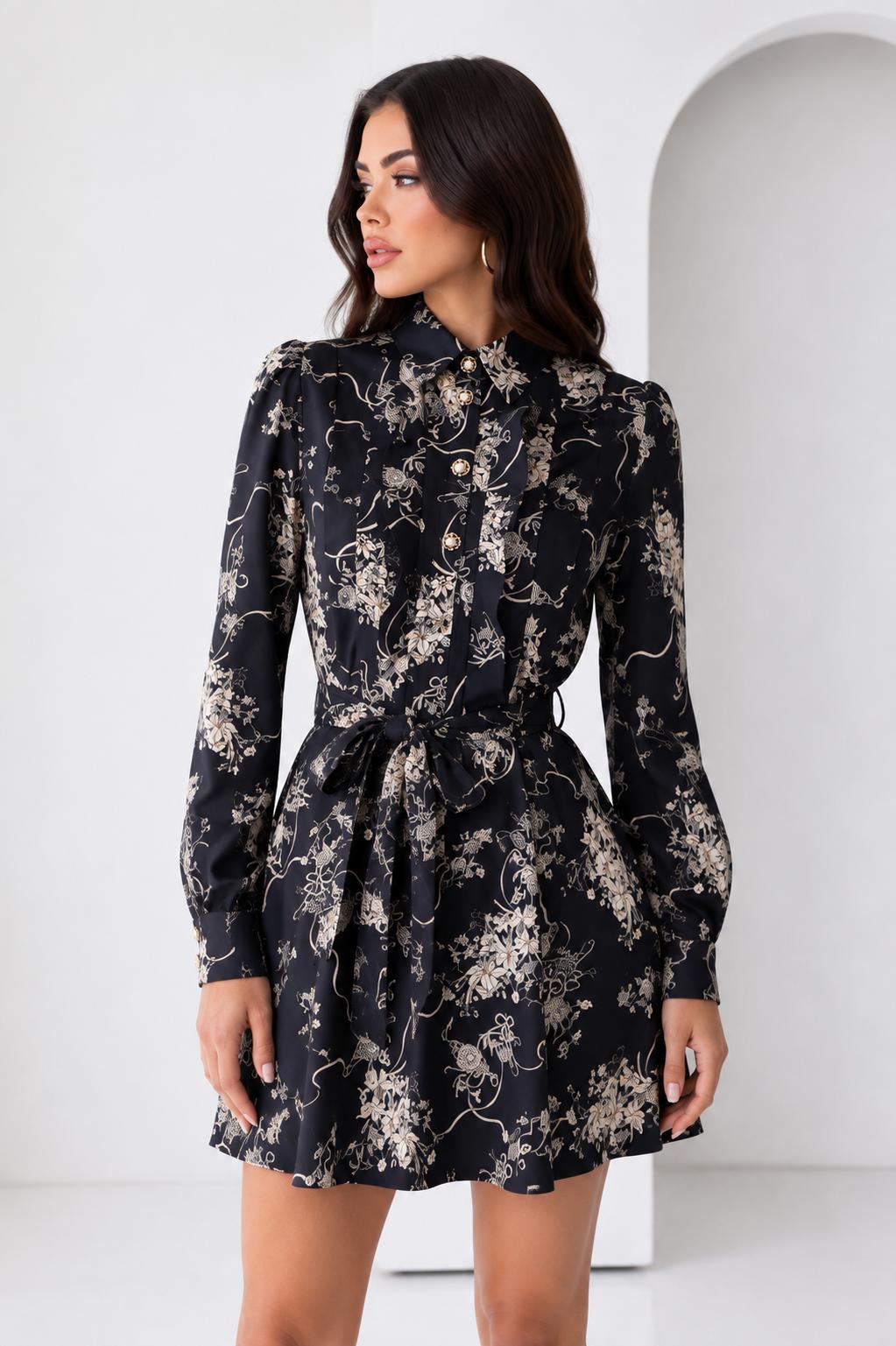 Floral Ruffle Mini Dress