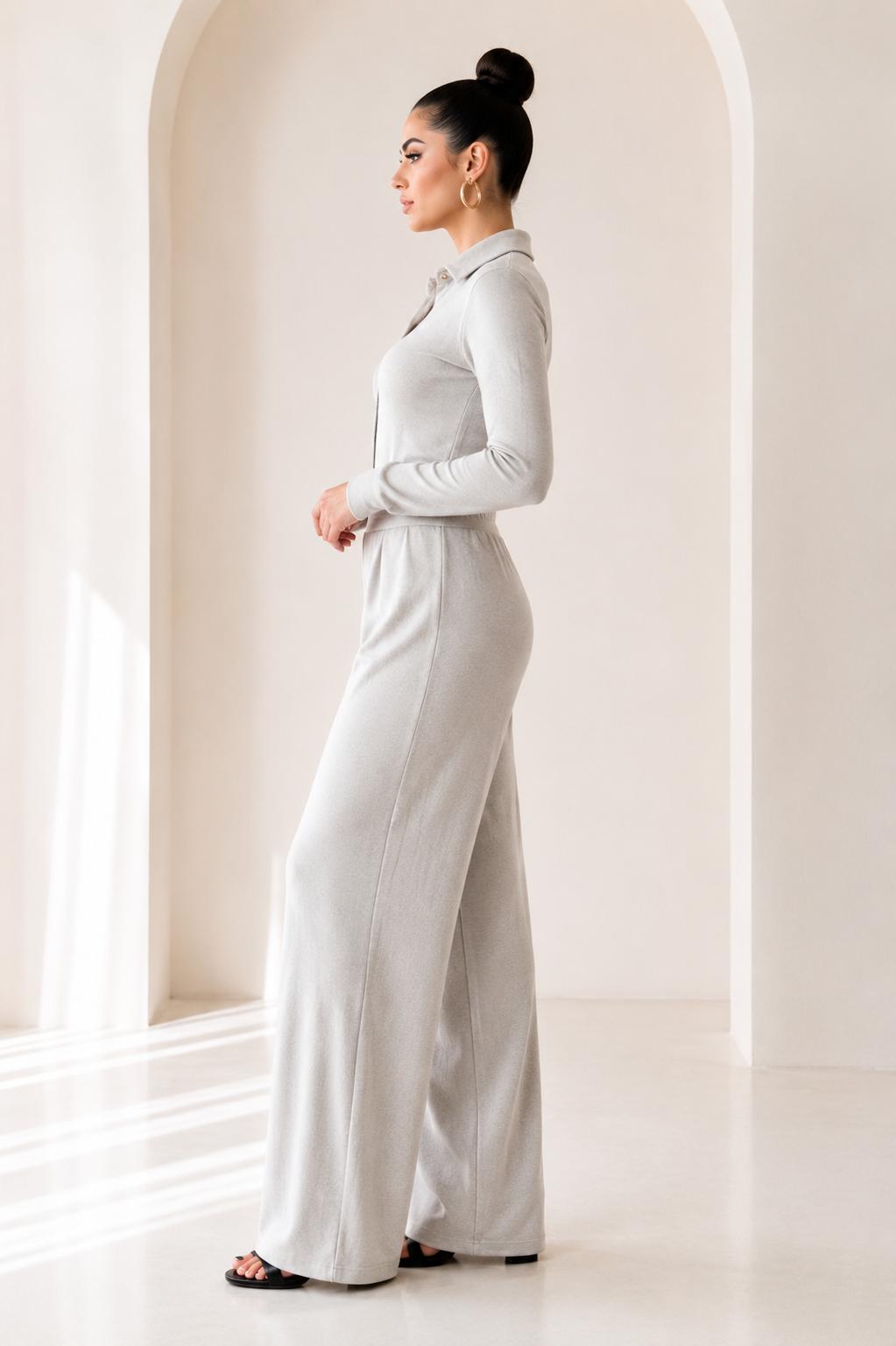 Glitter Knit Wide-Leg Set