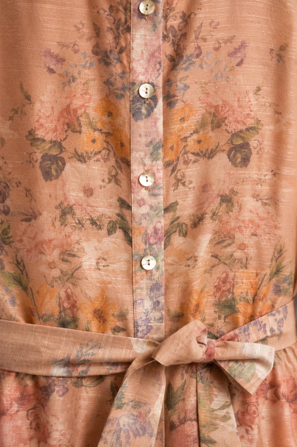 Floral Puff Sleeve Midi Dress