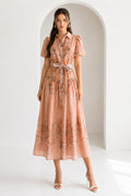 Floral Puff Sleeve Midi Dress