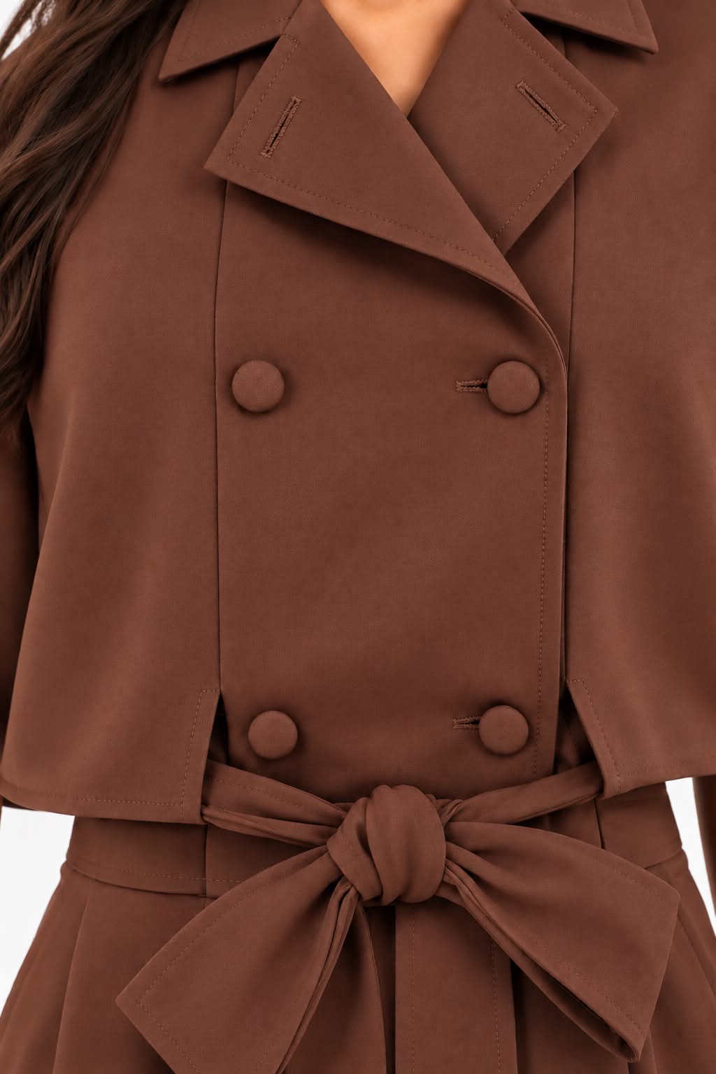 Belted Button-Down Poncho Pants Set